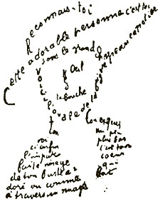 Un caligrama de Apollinaire