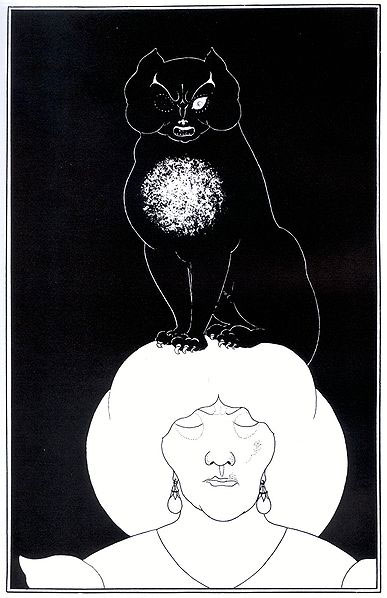 Una ilustración de Aubrey Beardsley para "El gato negro"