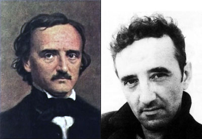 Poe (por autor desconocido) y Bolaño (tomado de Scielo.cl)