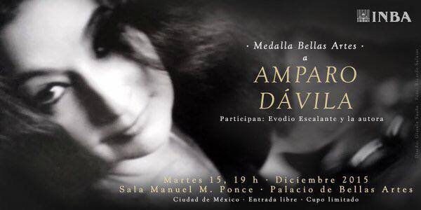 Publicidad del homenaje a Amparo Dávila
